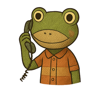 Žaba sediaca s notebookom